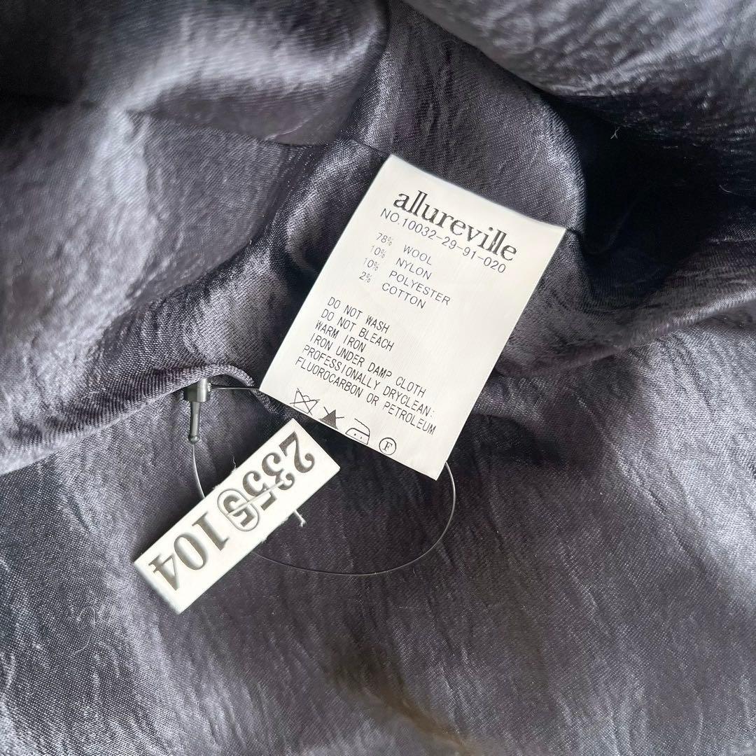allureville　ツイードノーカラーコート　ジャケット　金ボタン　2