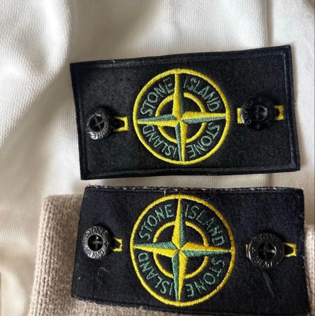 ストーンアイランド ホワイト クルーネック スウェット トレーナー