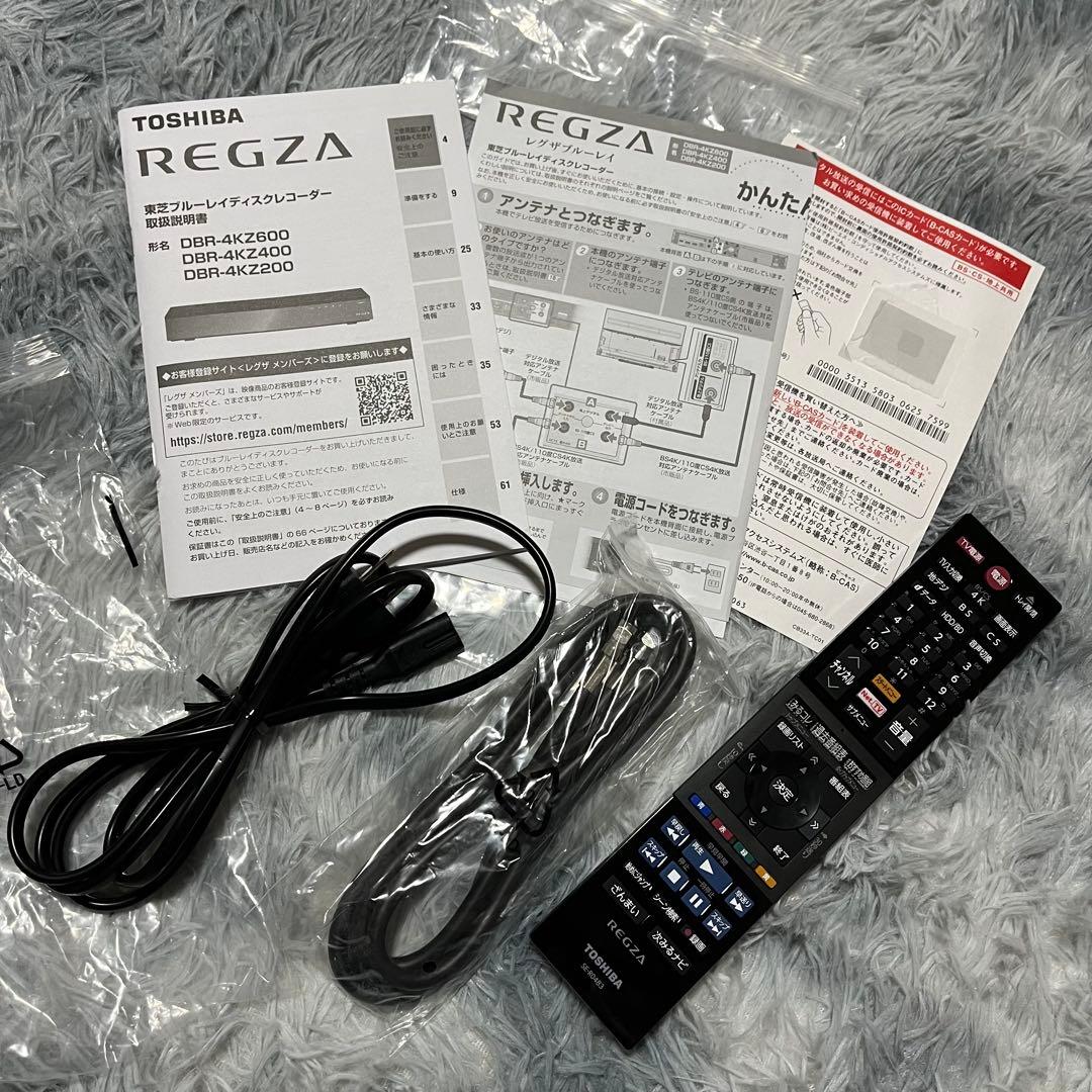 25年製　東芝　REGZA 4K 6TB DBR-4KZ600