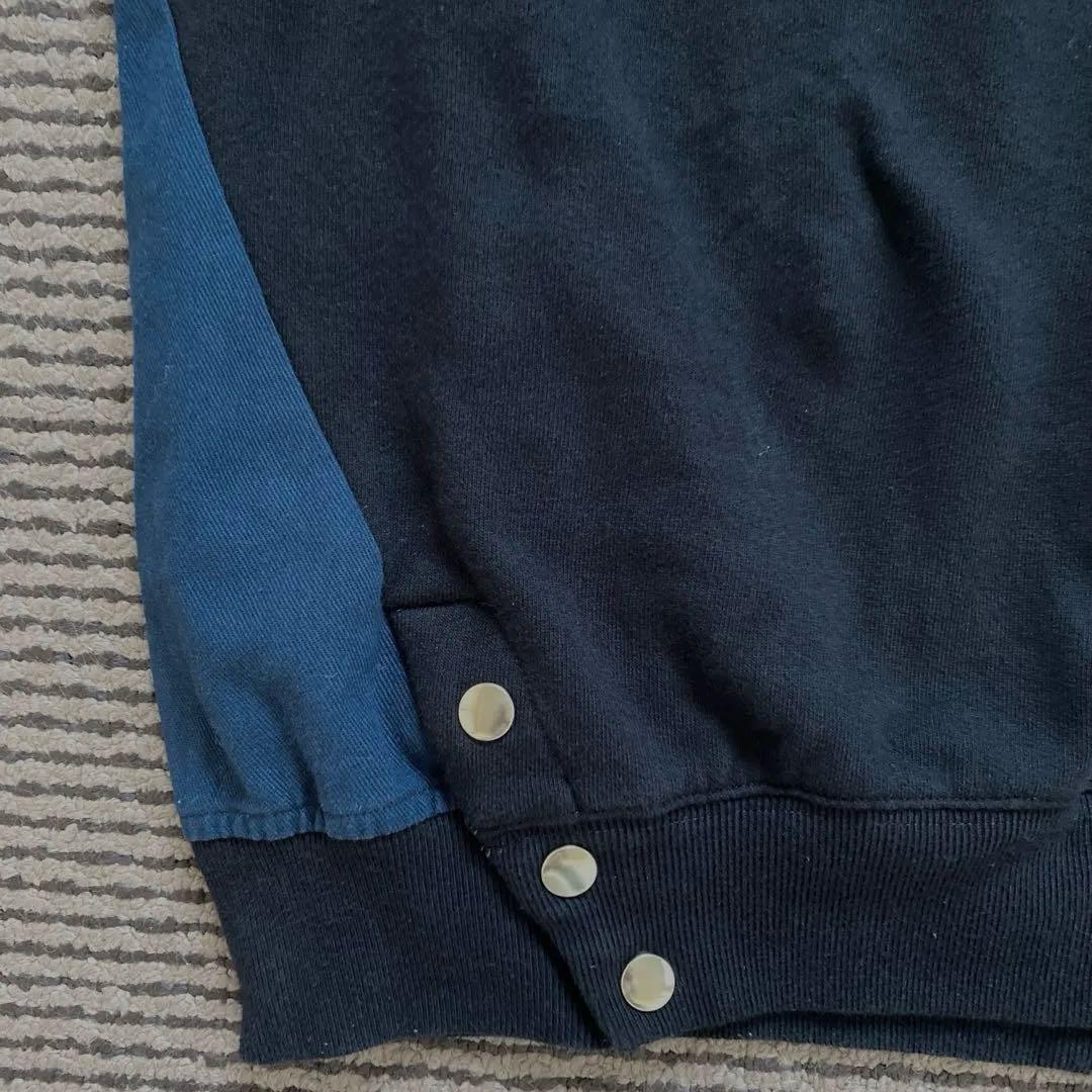 eriutsugi eワッペンスウェットトップ ブラック×ネイビー