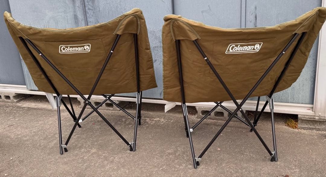 【2脚セット】Coleman チェア ソファチェア アウトドアチェア オリーブ
