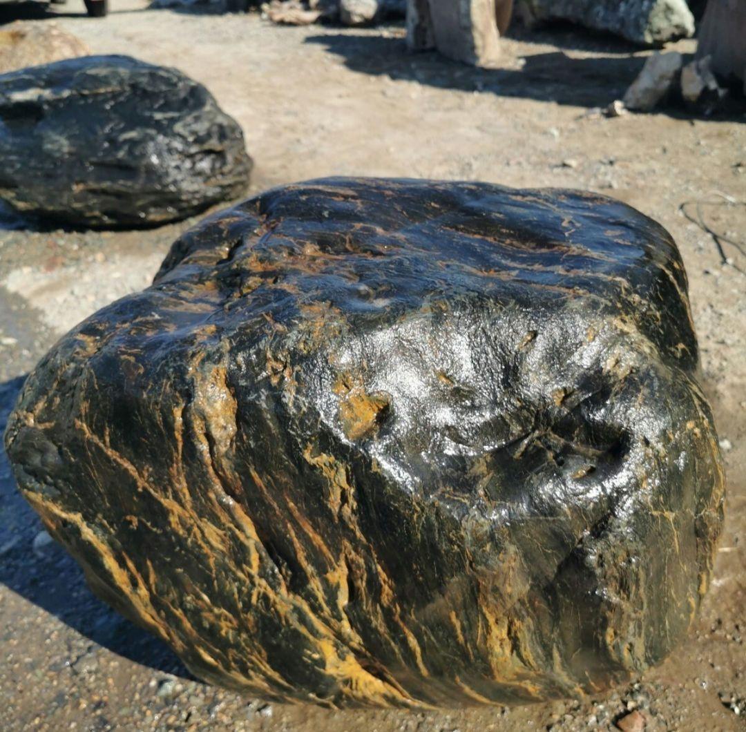 福島産　鮫川石　223キロ　庭石　鑑賞石 石　庭　坪庭　ガーデニング