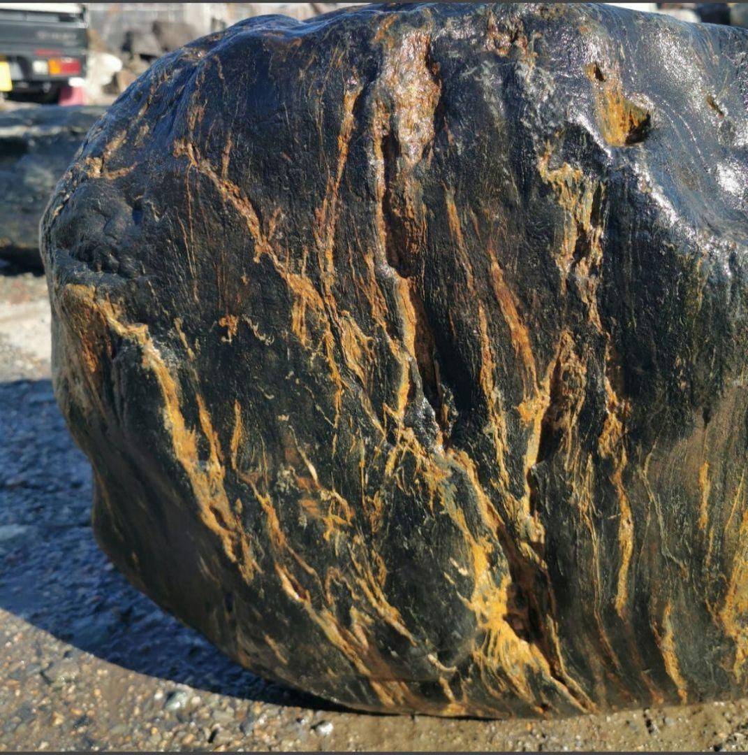 福島産　鮫川石　223キロ　庭石　鑑賞石 石　庭　坪庭　ガーデニング