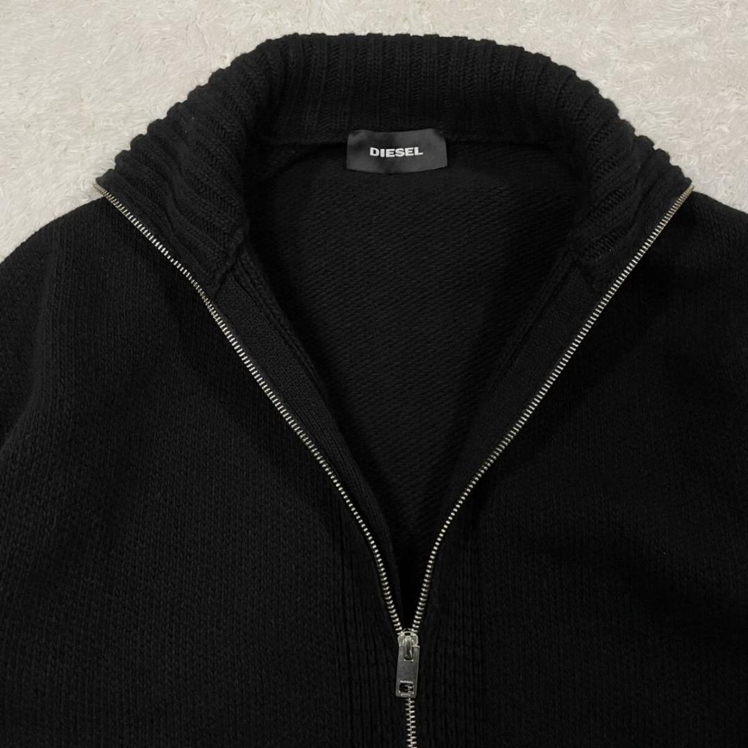 極美品✨DIESEL ニット コート ジャケット クラッシュ加工 ブラック