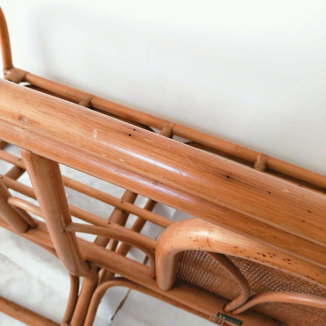 ヴィンテージ ラタン カウチソファ 2人掛け 籐家具 レトロ ビンテージ