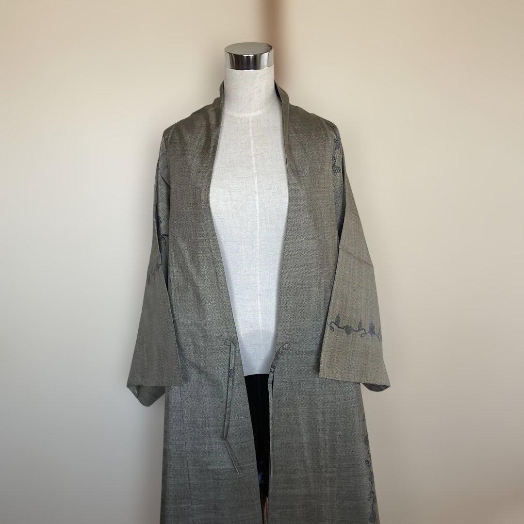 大島一元織　単衣ロング￼道中着