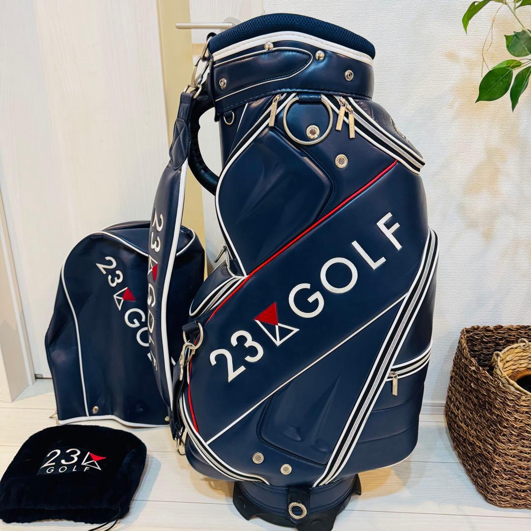 美品 23区ゴルフ キャディバッグ【20thアニバーサリーモデル】 ネイビー