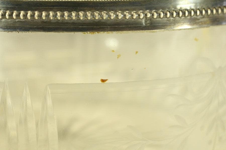 アンティーク カットガラス 切子 ガラス 瑠璃色ガラス 二件 時代物(A442)