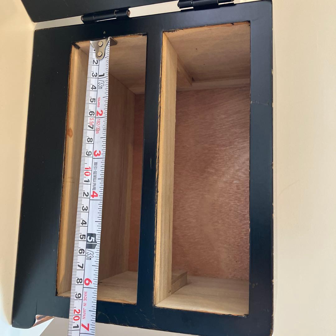 ダークブラウン木製折りたたみ式小物収納引き出し4個