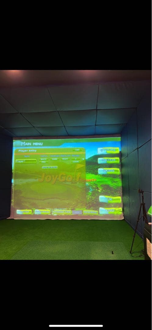 シミュレーションゴルフ　室内防球マット　プロジェクター　専用スクリーン