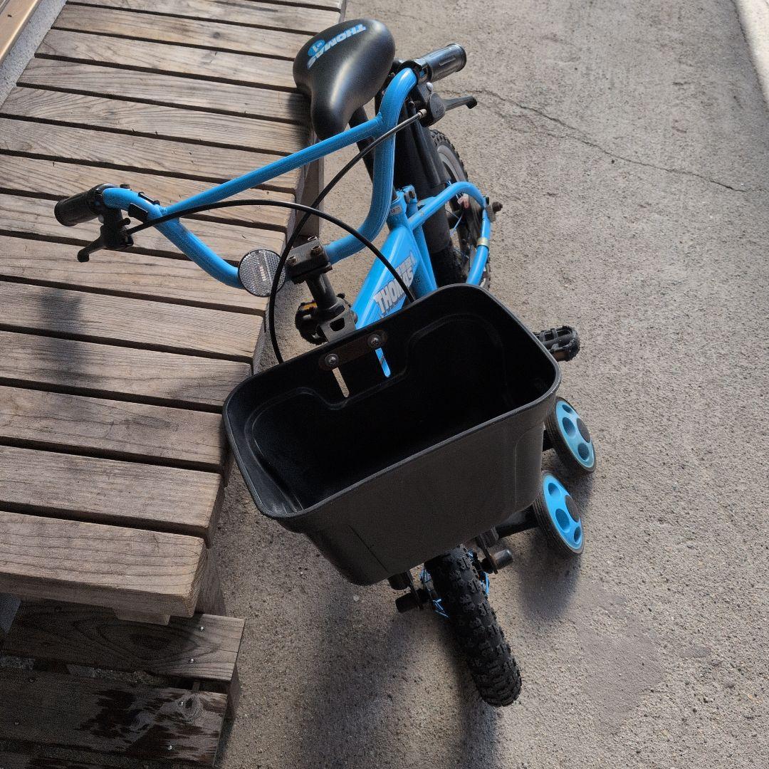 THOMAS 幼児用自転車 青色 バスケット付き