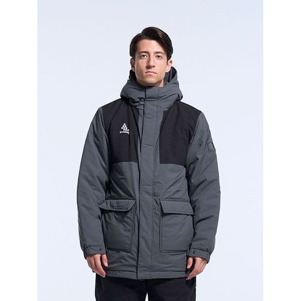 新品スボルメ発熱中綿ジャケット灰黒