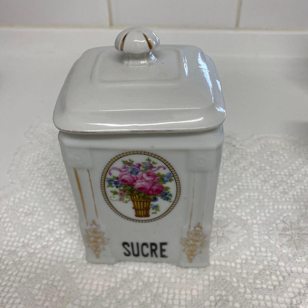 フランスアンティーク陶器キャニスター