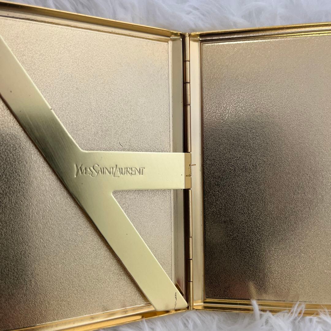 【極美品】イヴ・サンローラン　YSL　カードケース　名刺入れ　ゴールド　ブルー