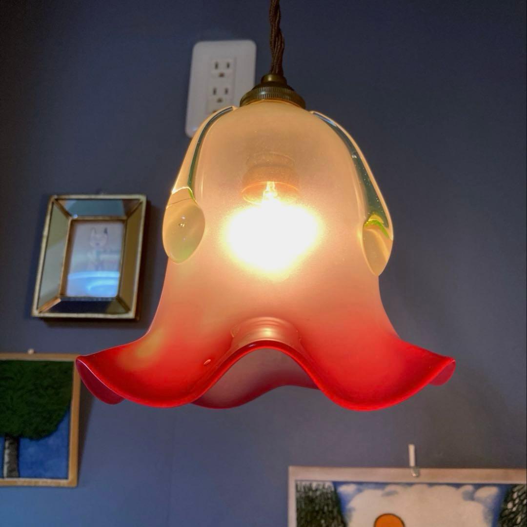 イギリス　1920年　ヴァセリン（ウラン）　ランプシェード　オパールセント