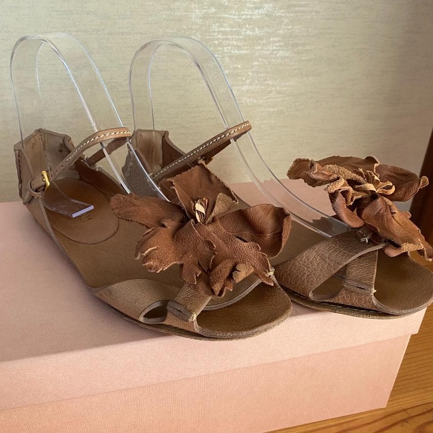 【美品】　MIUMIU　ミュウミュウ フラワーサンダル 36