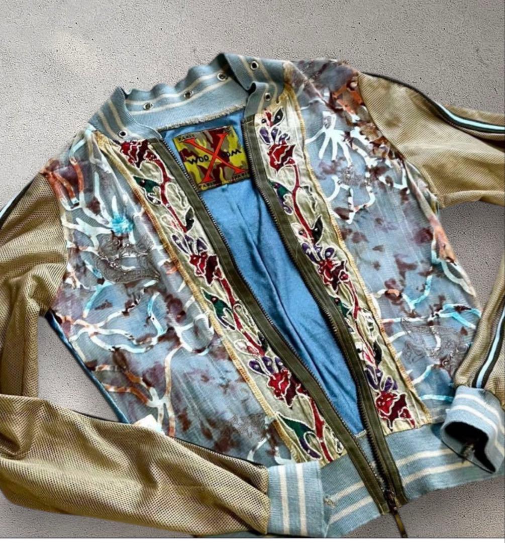 希少＊ヴィンテージ 刺繍入りメッシュ スカジャン S