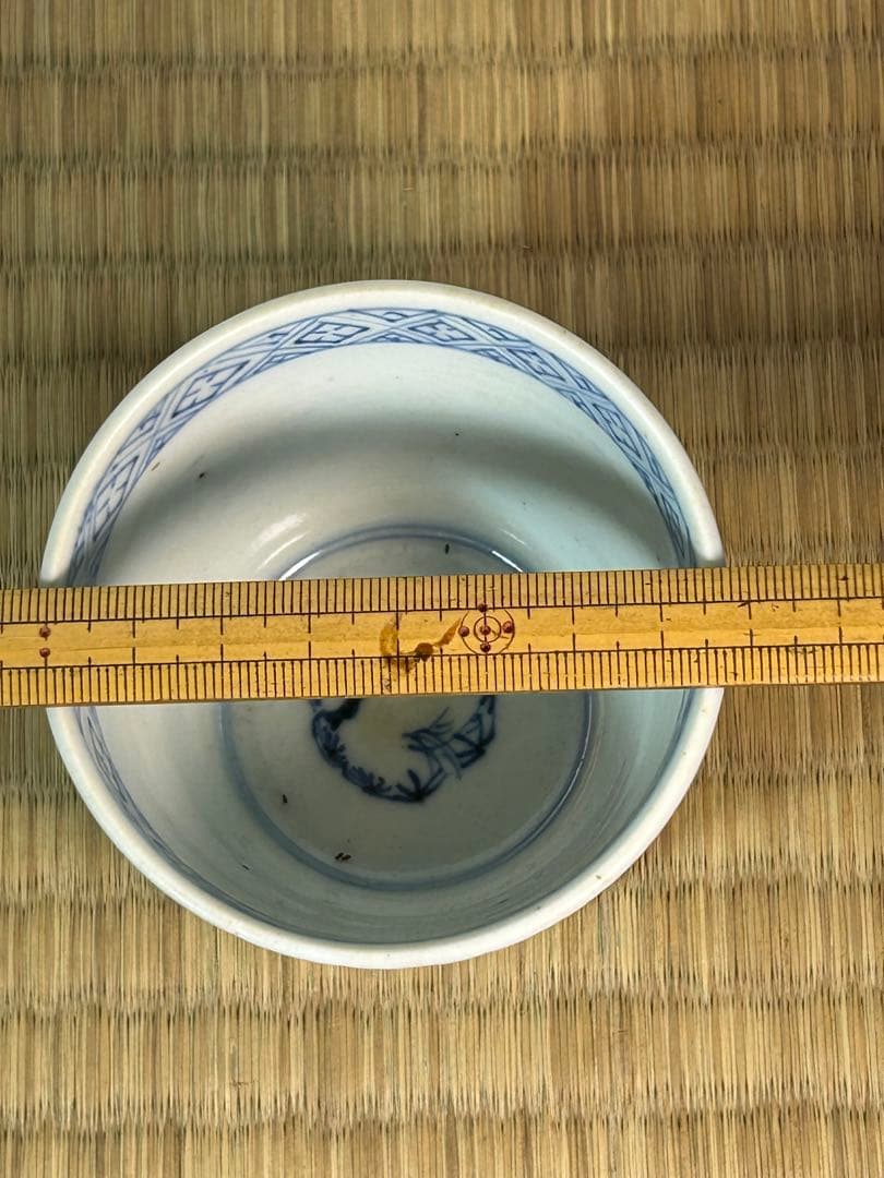 古伊万里染付　微塵唐草　花唐草 蕎麦猪口　向付け　まとめて4点