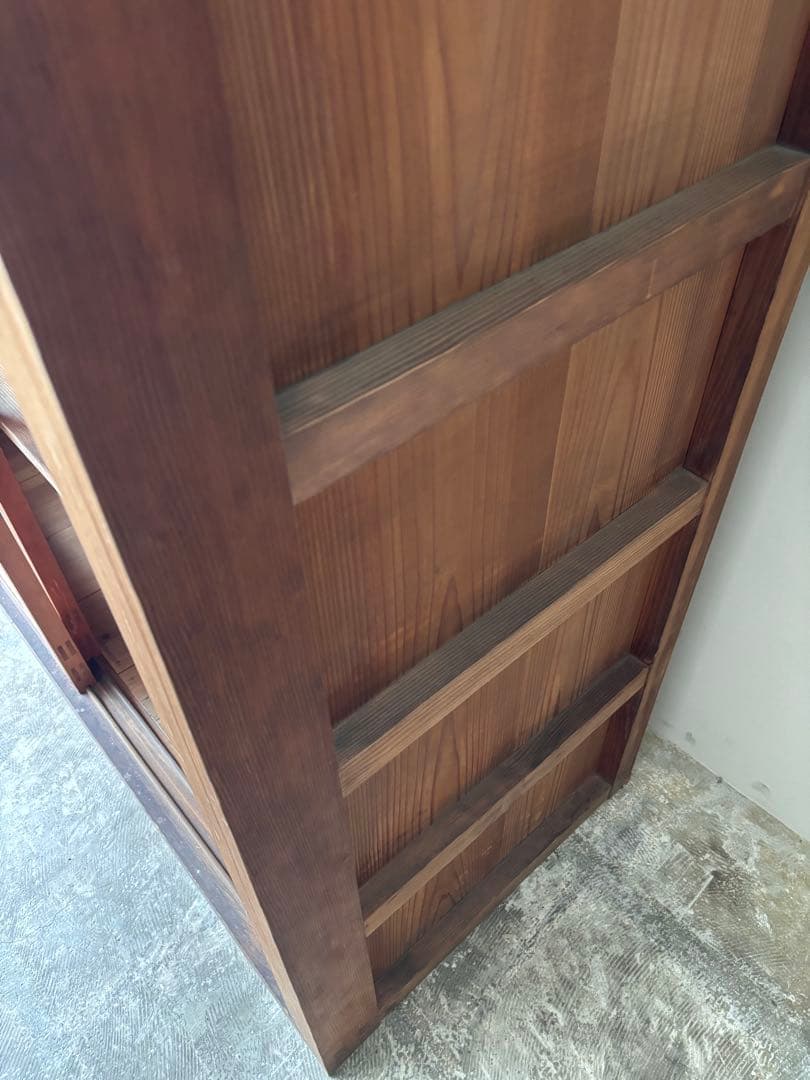 古い水屋　食器棚　ガラス棚　本棚　ガラスケース ショーケース　什器　天然木 2