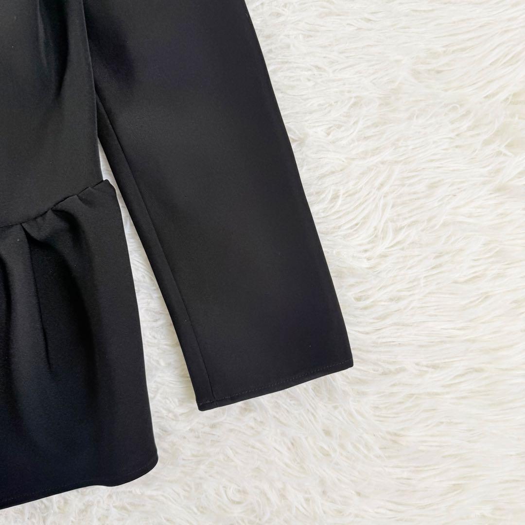 2024年製✨ ヨーコチャン ロングスリーブヘムギャザーブラウス Sサイズ 黒