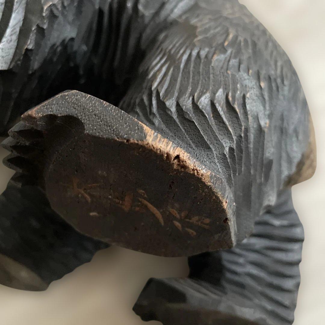 熊　木彫り　八雲　やくも　木歩作　彫刻 工芸品