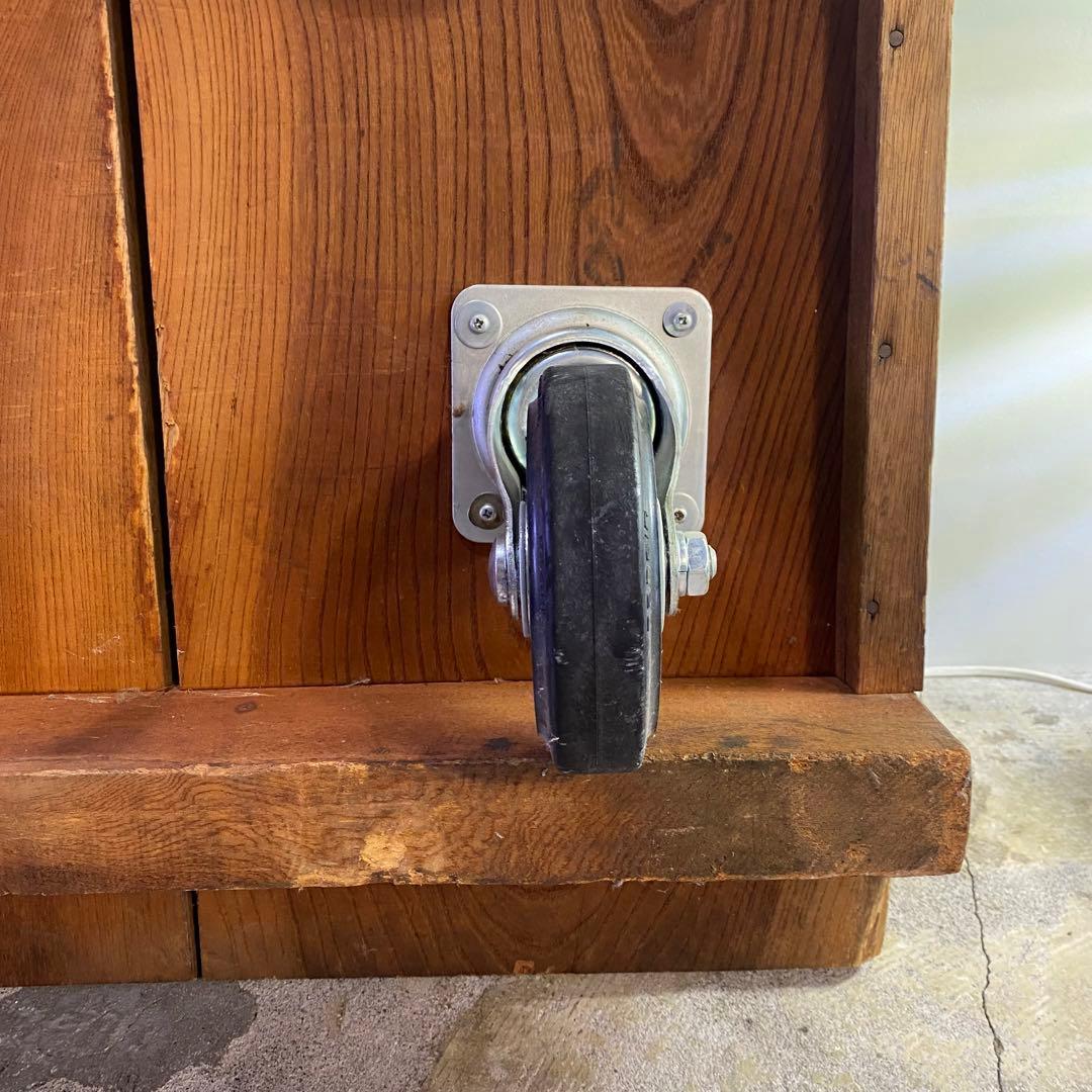 欅材ローテーブル キャスター付き 展示台 アンティーク