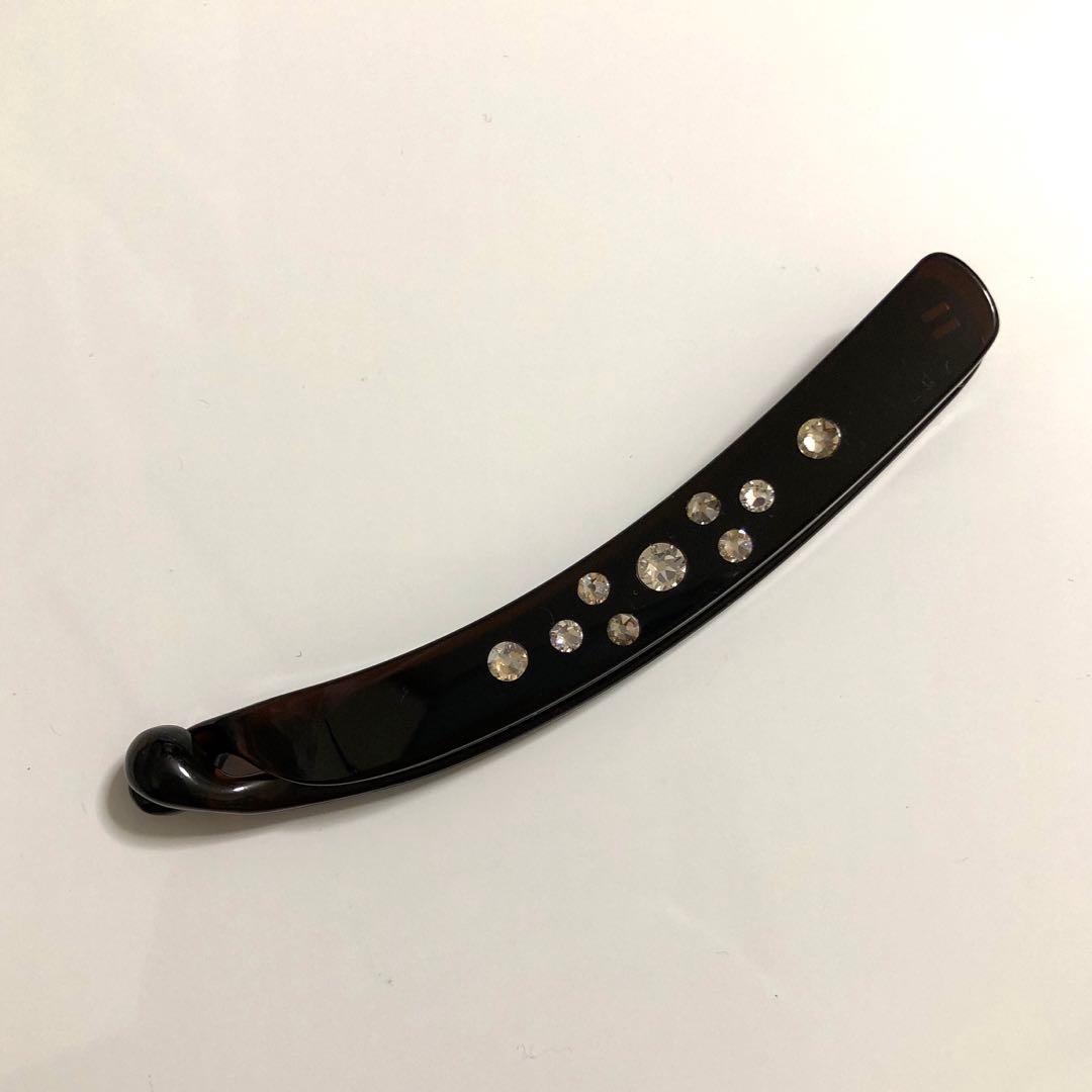 未使用 コンプレックスビズ バナナクリップ スワロフスキー ダークブラウン
