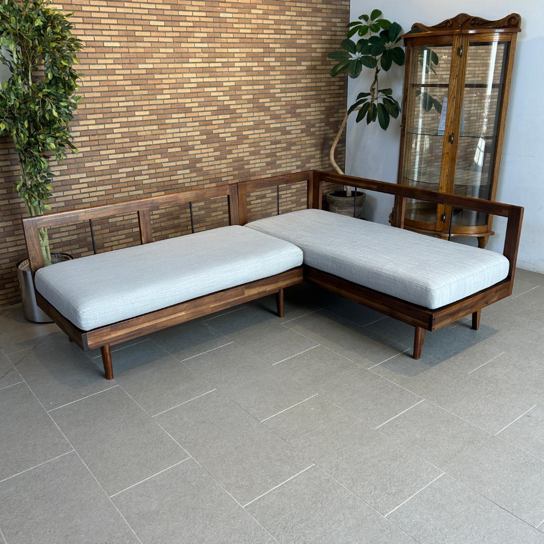 ２個口のa 美品 ♥ unico　ウニコ　コーナーソファー ベンチセット