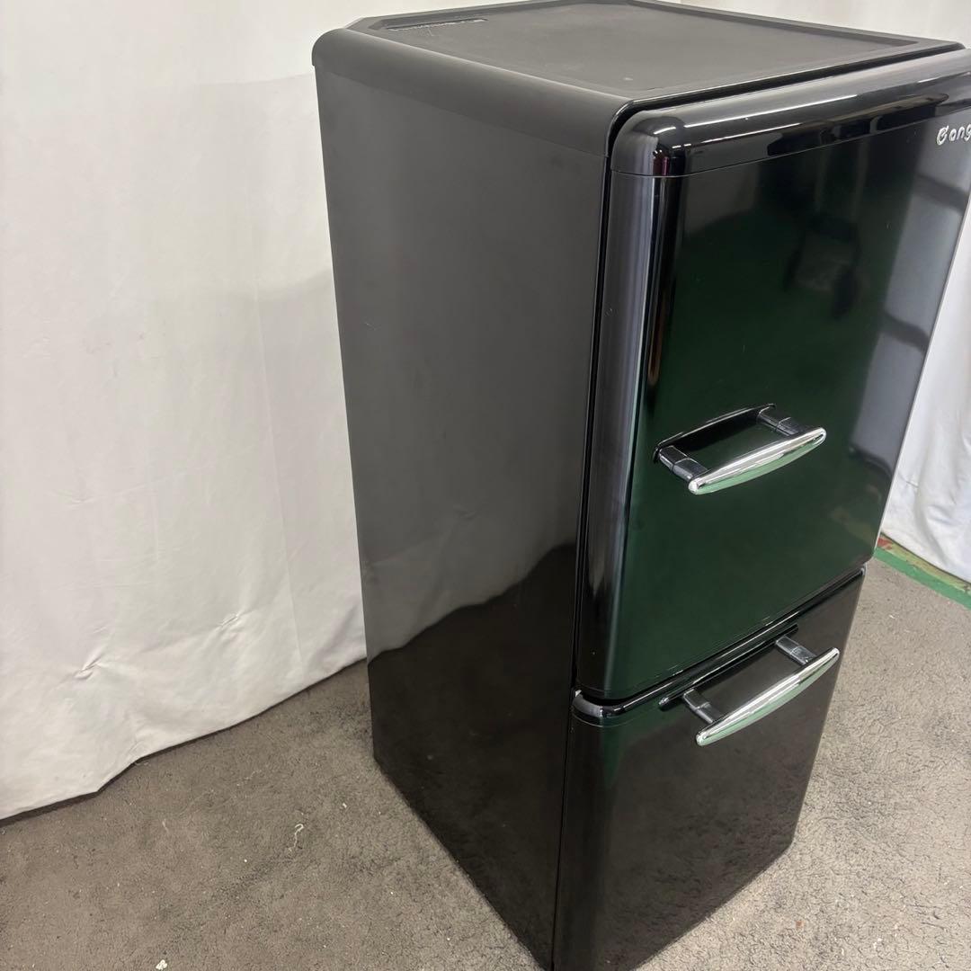 ★977　冷蔵庫　レトロ　黒　一人暮らし　お洒落　安い　綺麗　中古　設置無料