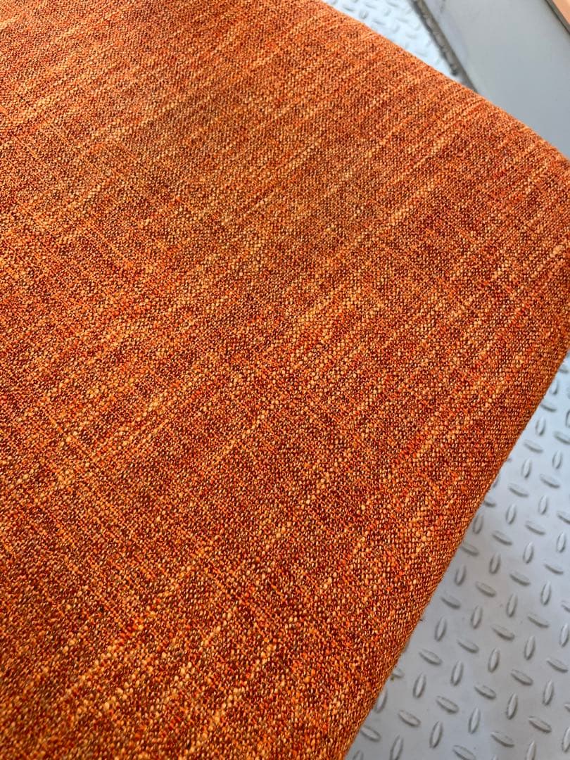 NOCE 木製フレーム オレンジ布張り ダイニングチェア2脚セット