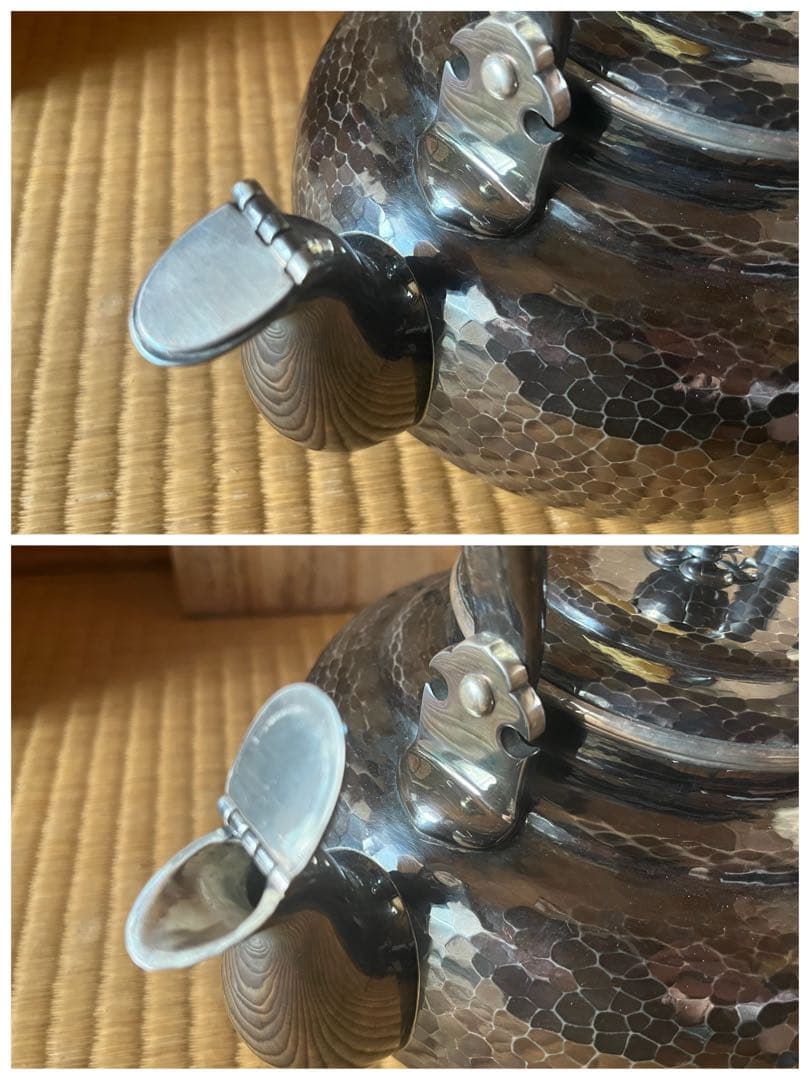 松栄堂　純銀製　水注　銀瓶　湯沸　やかん　重量1805g