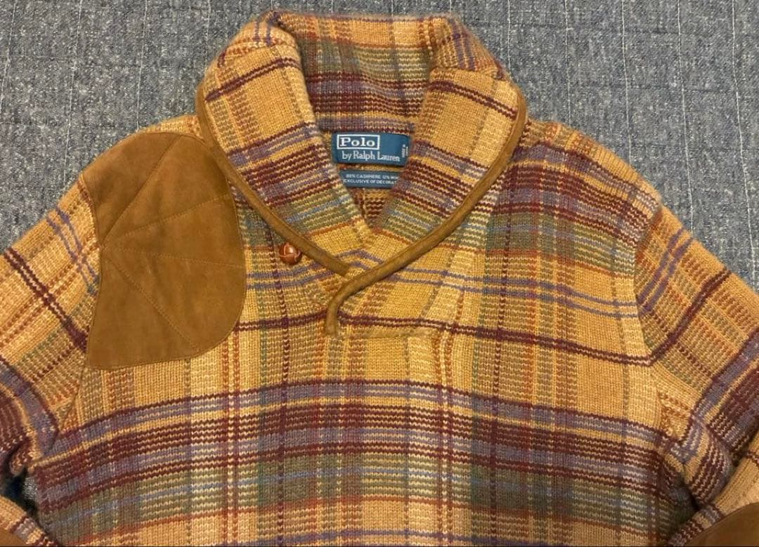 90s ラルフローレン カシミヤ混　シューティング　ハンティング　エルボーパッチ