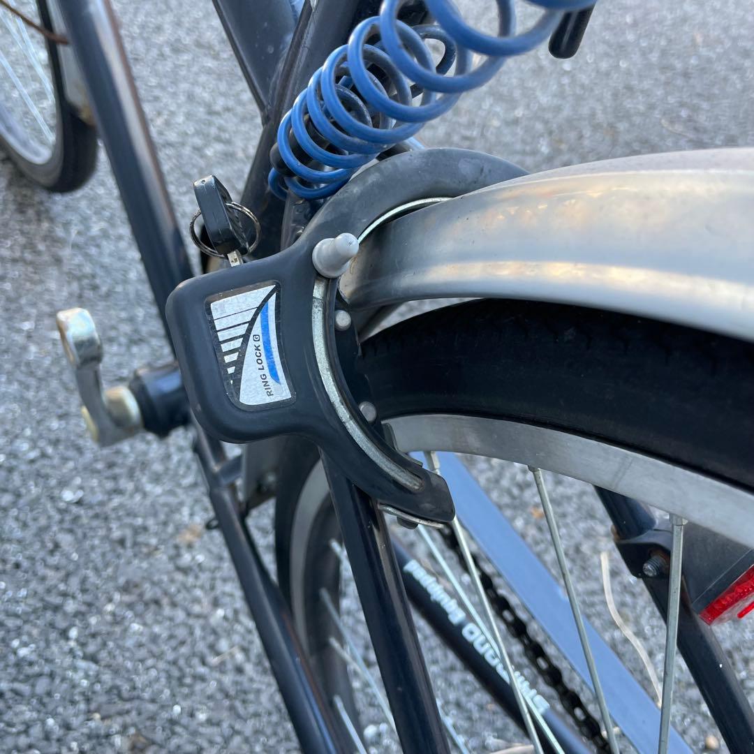 【都内/千葉引取】街乗り用自転車 27インチ カゴ/鍵/オートライト/6段変速付