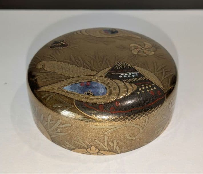 個人秘蔵-茶道具さま専用『海松貝蒔絵』大棗　新家新斎作　棗　茶器　螺鈿　内金梨子