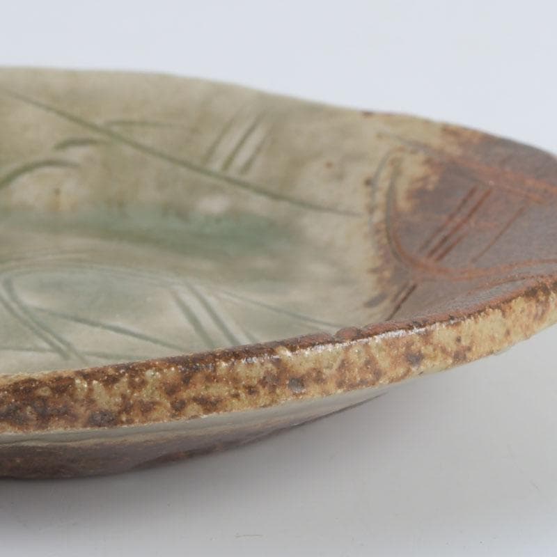 和食器　茶懐石　幸兵衛窯　灰釉　銘々皿　五客　共箱　N　9396