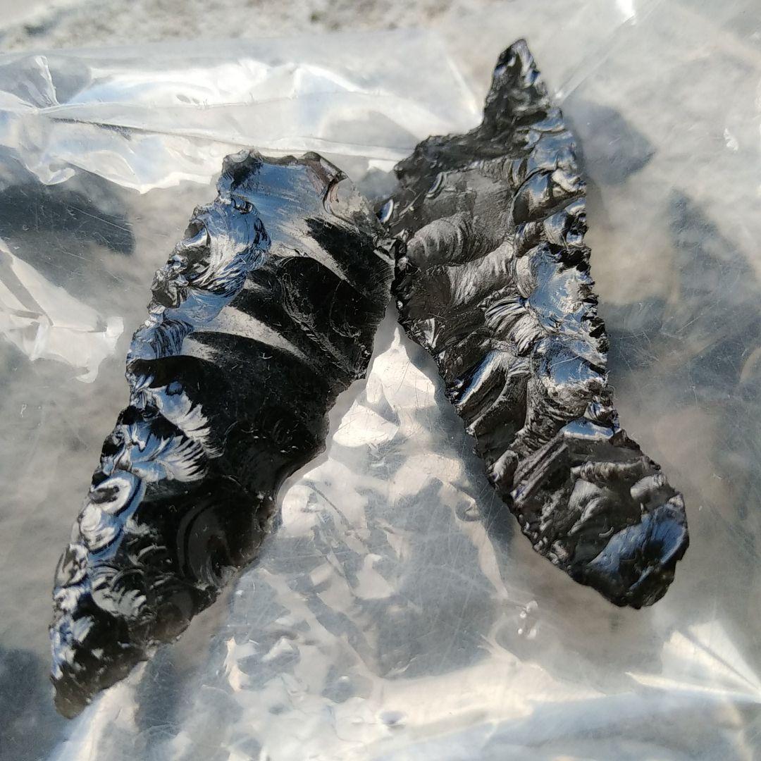 縄文ナイフ　模写　石器　黒曜石サンプル　　222