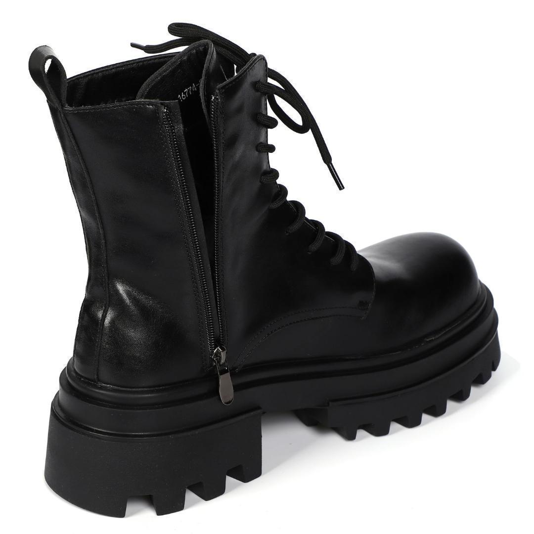 26cm/最大10cm身長UPメンズシークレットブーツ厚底靴スタイルアップジップ