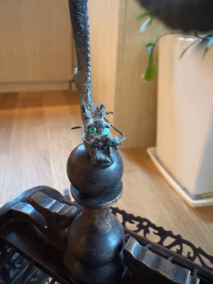 鳥籠　中国アンティーク　美品　龍　置物　木製品