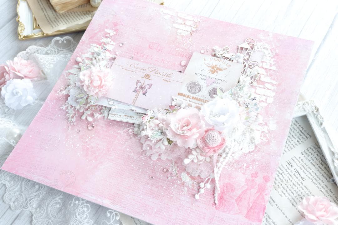 *。゜Love ゜。*　スクラップブッキング♡フォトフレーム♡完成品