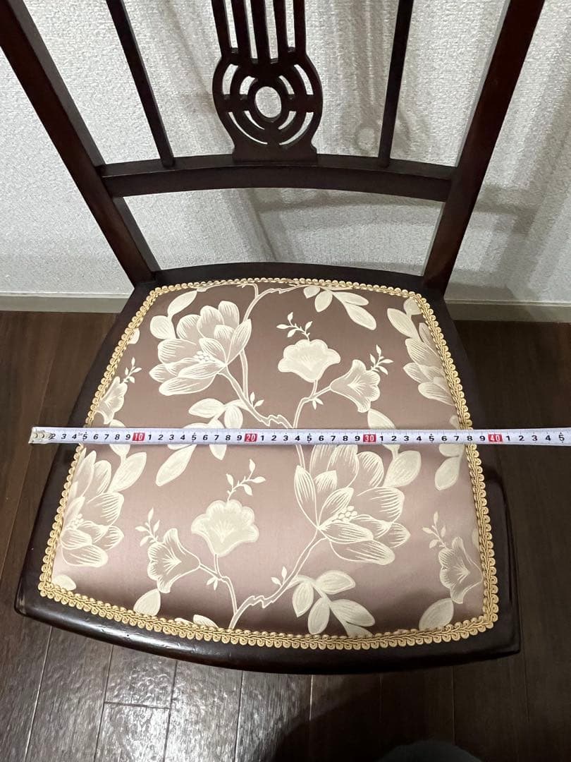 西洋家具 木製椅子 花柄クッション　※1脚での価格①
