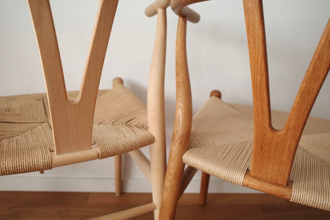 極美品・希少【ヴィンテージ 70年代 yチェア】オーク ペーパーコード新品