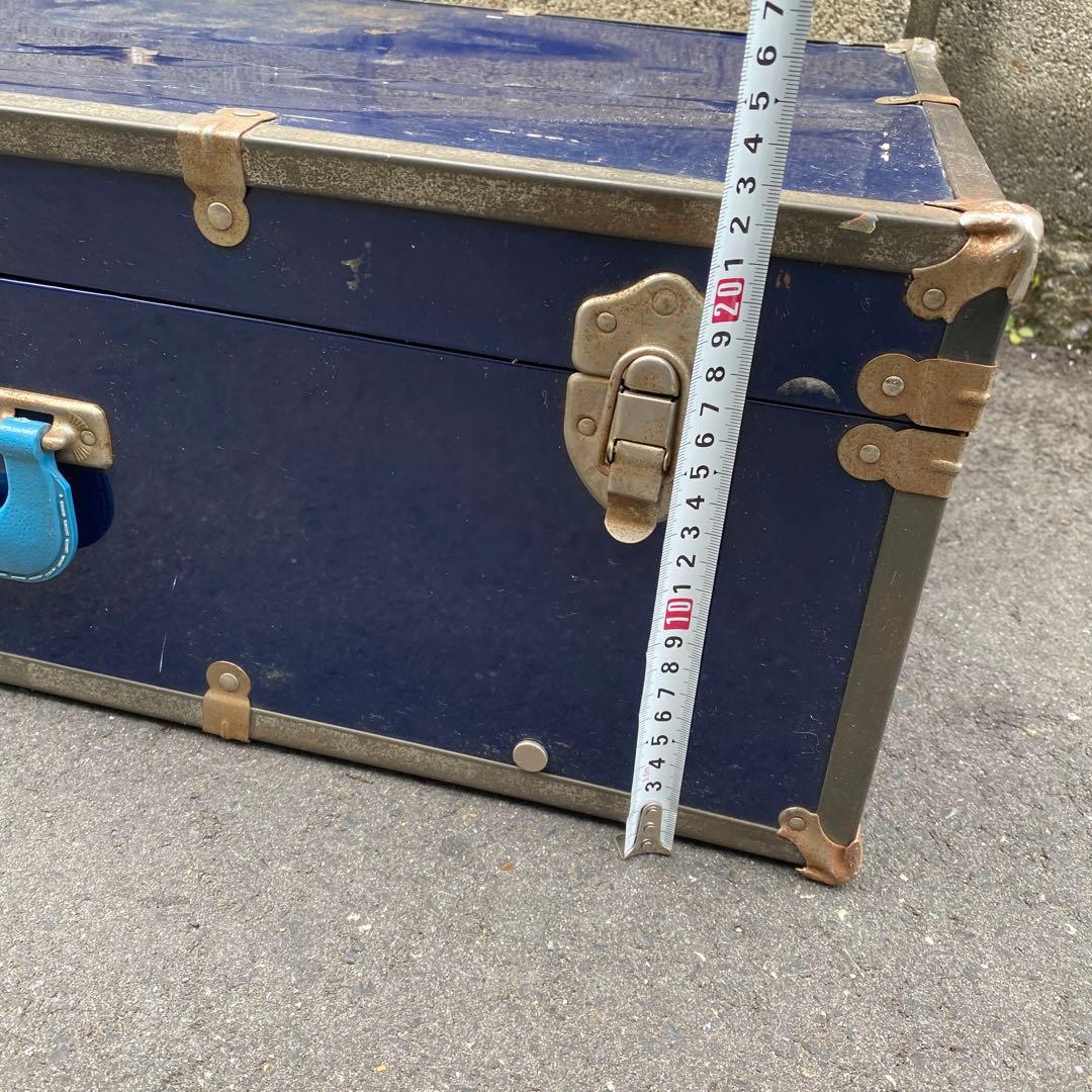 ビンテージ　トランクケース　ブルー　アンティーク