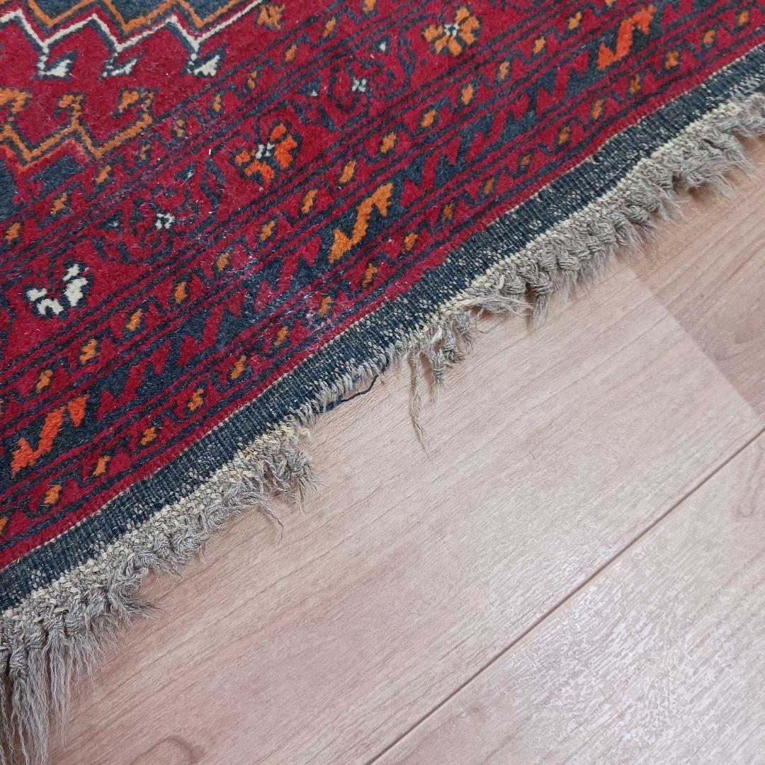 Y2745 アフガン絨毯 ウール100% 手織り ランナー 276×82㎝