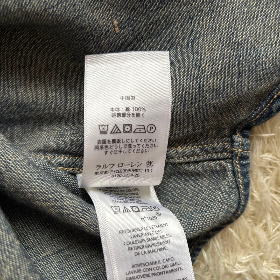 美品 ラルフローレン デニムシャツ ダンガリー M カスタムフィット インディゴ