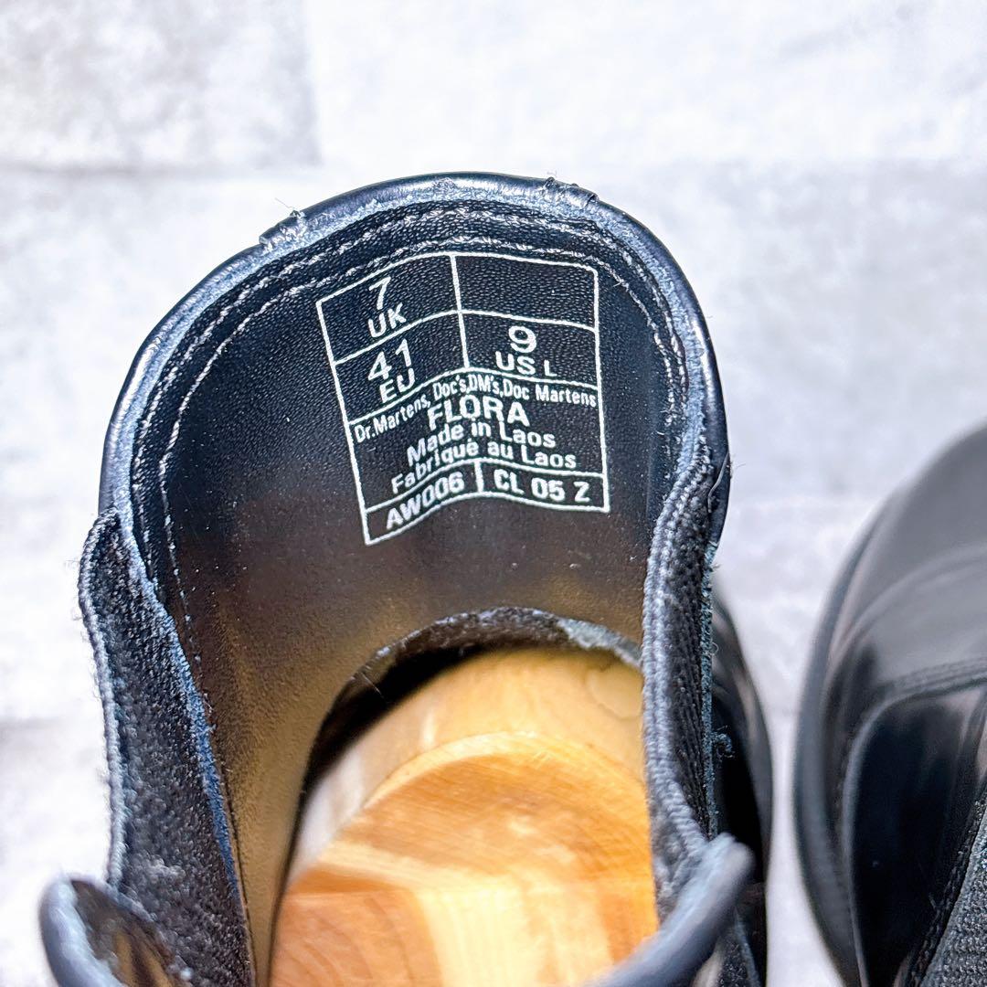 美品 Dr. Martens FLORA サイドゴアブーツ 26 レザー 黒