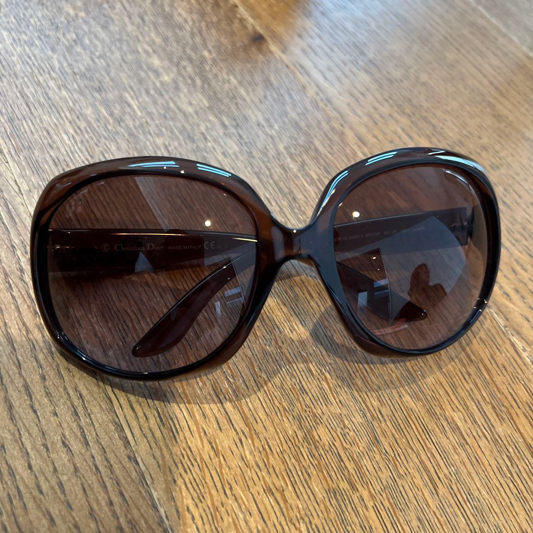 Dior GLOSSY1 ブラウン サングラス ゴールドロゴ