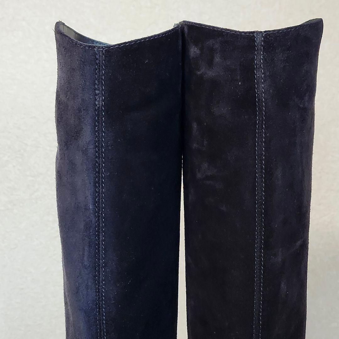 美品 ジミーチュウ BREE FLAT 37 ブラック スエード　ロングブーツ