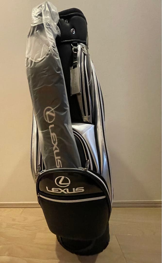 Lexus ゴルフバッグ 黒/銀 カバー付き