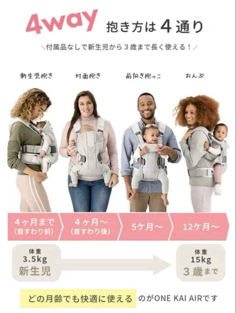 【ベビービョルン】♡極美品♡BabyBjörnワンカイエアー (グレーベージュ)