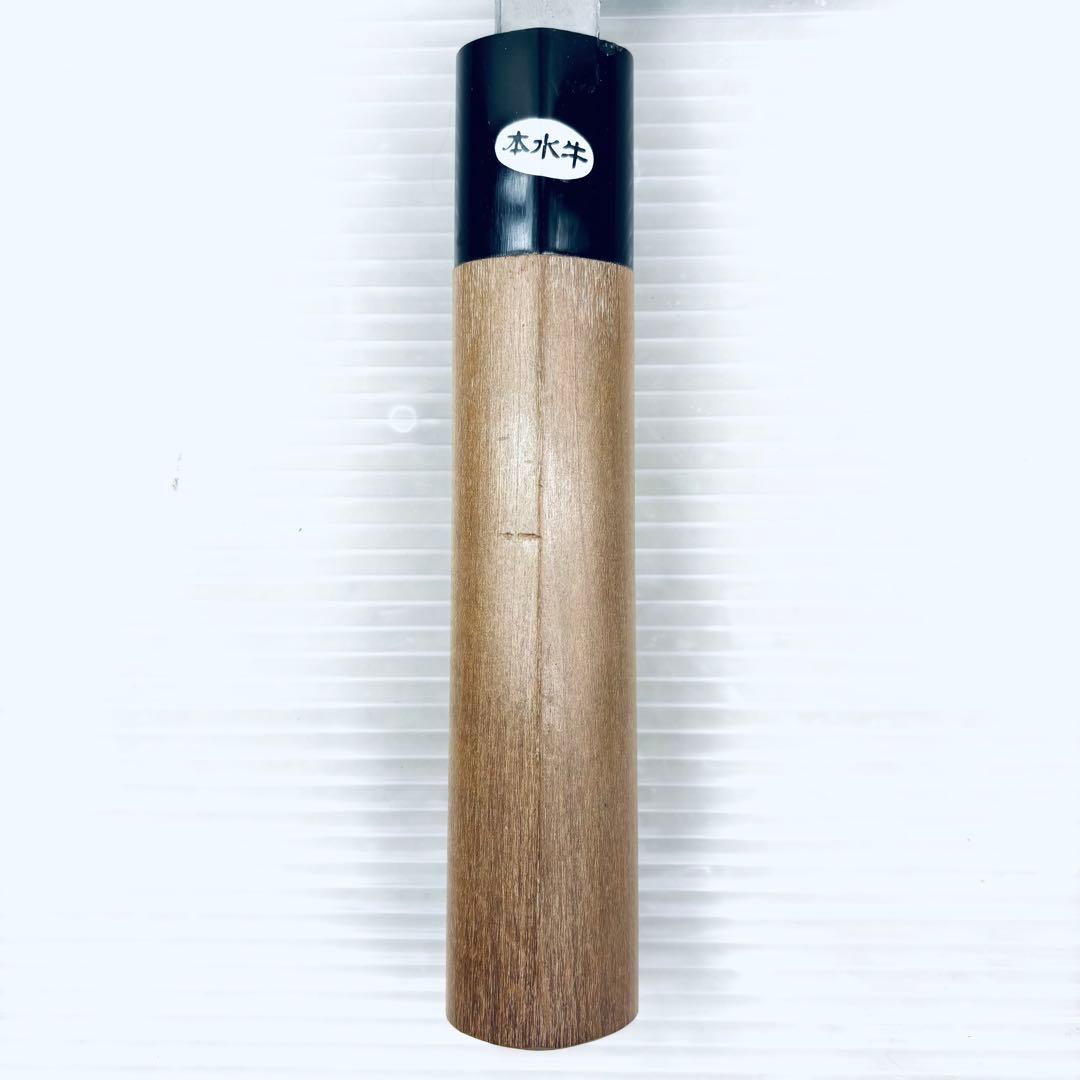 新潟三条　忠房　鋼　出刃包丁　大型　本水牛　刃渡り23cm